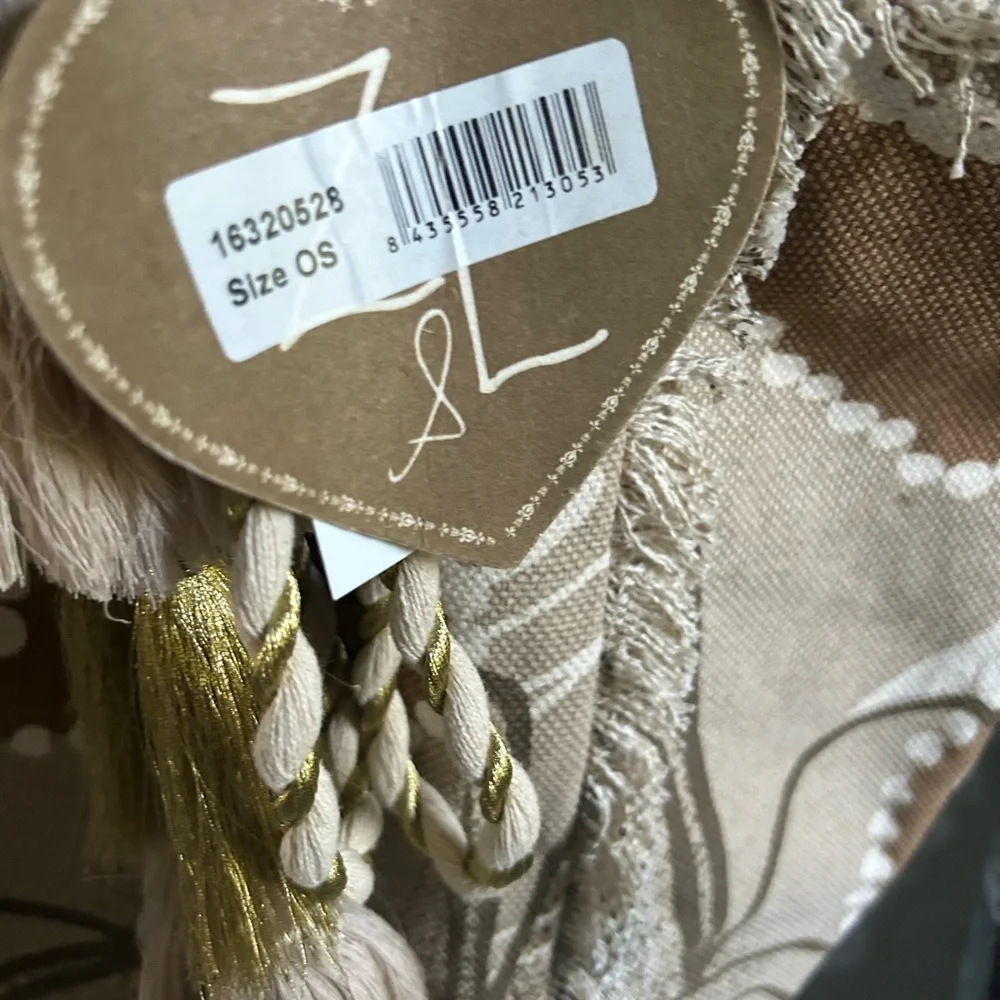 Artisan Fringed Tote Bag - Brown and Cream - Picture 11 of 11